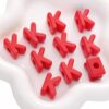 Chunky Large Letter Beads for Paracord Beads Acrylic Colorful Bubble Big Alphabet Bead Large Hole Chunky Letter Bead for Keychains Bag Charm Kit Aperture（5mm） (10, Red, K)