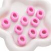 Chunky Large Letter Beads for Paracord Beads Acrylic Colorful Bubble Big Alphabet Bead Large Hole Chunky Letter Bead for Keychains Bag Charm Kit Aperture（5mm） (10, Pink, O)