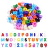 Chunky Letter & Number Beads Set, Big Hole Acrylic Alphabet Charms