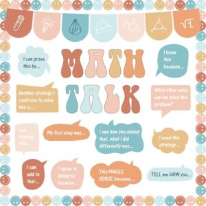 CHUNNIN Groovy Math Talk Bulletin Board Classroom Cutouts Decor Set