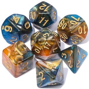 CiaraQ 7pcs Polyhedral Dice Set for Dungeon and Dragons MTG Table Games