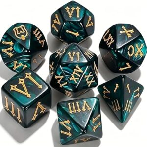 CiaraQ 7pcs Polyhedral Dice Set for Dungeon and Dragons MTG Table Games