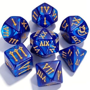 CiaraQ 7pcs Polyhedral Dice Set for Dungeon and Dragons MTG Table Games