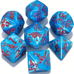 CiaraQ 7pcs Polyhedral Dice Set for Dungeon and Dragons MTG Table Games