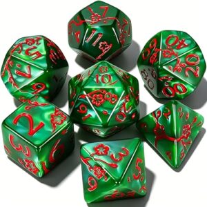 CiaraQ 7pcs Polyhedral Dice Set for Dungeon and Dragons MTG Table Games