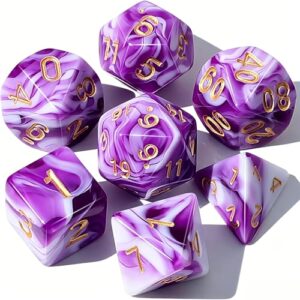 CiaraQ 7pcs Polyhedral Dice Set for Dungeon and Dragons MTG Table Games