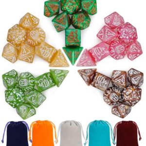 CiaraQ Polyhedral Dice Set - DND Role Playing Dice
