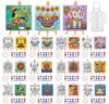 Cinrobiye 12 Sets Diwali Canvas Painting Kit, Pre Drawn Festival of Lights Canvas Craft Set with Easels, Brushes and Aprons for Classroom Art Projects, Diwali Party Favors and School Activities