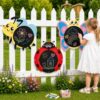 Cinrobiye 3 Pcs Giant Insect Chalkboard Wall Decor, Butterfly Bee Ladybug Writable Blackboard Panels, Weatherproof Corrugated Plastic Classroom Back to School Bulletin Board Decor for Indoor Outdoor