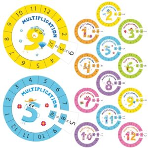 Cinrobiye Multiplication Spinner Game, Math Multiplication Wheel Learning Activity Set with Flash Cards, Classroom Math Manipulatives for Teachers, Homeschool Supplies, Elementary Math Practice