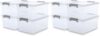 Citylife 17 QT Plastic Storage Bins with Latching Lids Stackable Storage Containers for Organizing Large Clear Storage Box for Garage, Closet, Kitchen, 8 Packs