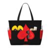 Ciuxbaodp Hearts Playing Card Poker Large Beach Tote Bag For Women With Zipper & Wet Pocket, Lightweight Foldable Gym Tote For Travel, Grocery, Swim, Sports
