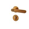 CJGCZHGXU Chinese Style Indoor Door Lock Round Handle Household Mute Magnetic Wooden Bronze Bedroom(Yellow Patina Magnetic 35-50mm)