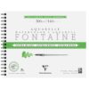 Clairefontaine 976091C Fontaine Extra White Torchon Grain Spiral-Bound Album 24x30cm 300g - 12 Sheets White 100% Cotton Watercolour Paper - Professional Quality