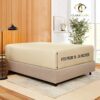 Clara Clark Stay Fitted Single Sheet, Fitted Sheet ONLY! Stay Fit on Mattress with Elastic Straps at Corners, Deep Pocket Fitted Sheet, Fits 18 to 24 Inch Mattress, Twin XL – Cream Beige