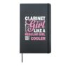 Clarinet Girl Funny Clarinet Player Hardcover Journal, Black
