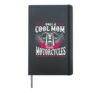 Classic Biker Only A Cool Mom Rides Motorcycles Wife Grandma Hardcover Journal, Black