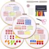 Classic Embroidery Learning Kit for Beginners,Step-by-Step Guidance Video,B