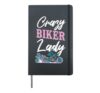 Classic Motorcycle Biker Girl Female Crazy Biker Lady Hardcover Journal, Black