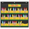Class Jobs Pocket Chart with 16 Pockets and 70 Cards Crayon Classroom Management Educational Pocket Charts Black Class Job Pockets Chart for Bulletin Board School Teacher Must Have Helper, 24 x 21.6in