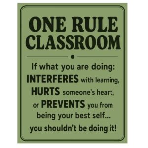Classroom Decor Wall Art Print, One Rule Classroom Poster With Positive Message, Teacher Wall Decor For Middle And High School Teachers, Classroom Rules Artwork For Student Learning Space, Back To School Decoration ( (8x10 Rule)