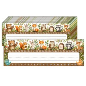 Classroom Name Tags Stickers 40pcs, Woodland Animals Write-On Desk Name Plates for Student Desks, Cubbies, Lockers and Bins, Back to School Classroom Decor for Preschool Kindergarten Teachers