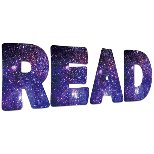 Classroom Reading Poster Decorations Everyone Reading Bulletin Board Purple Space Read Sign Posters Elementary Wall Decor Supplies for Teacher Student Back to School Library Outside Home Center Decor