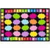 Classroom Rug - 5 x7 6 Alphabet Cloud Seating Rug Preschool Classroom Carpet, Non-Slip & No-Trip Edges, Vibrant Colors for Kids Playroom Floor Mat