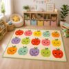 Classroom Rug, 3x4, Apple Pattern Area Rug for Playroom