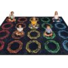 Classroom Rug Elementary,7'6" x 12' Classroom Carpet, Polygonal Rug-Colored