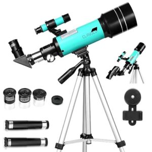 CLAVOLO Telescope 70mm Aperture for Kids & Astronomy Beginners, Travel Telescope with Adjustable Tripod & Phone Adaper, Magnification 20X–200X