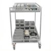 CLBDRESS 2 Tier Service Cart Foldable 660lbs with Wheels and Handle