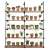 CLBDRESS Industrial Floating Shelf Pipe Wall Mounted 72 Inch 5 Tier