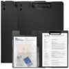 CLcsfwk Clipboard Folder, A4 Folding Clip Board with Pocket, 2 Pack Black
