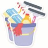 Cleaning Bucket Stickers - Household Chores Decal - Tidy Home Accessory - Homemaker Decor - 2 Pack - 5" Wide Design - Adheres to Laptops, Tumblers, and More - Made in The USA - AQS41543