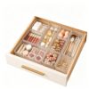 Clear Drawer Organizer Trays, 9 Pcs Plastic Desk Drawer Divider Storage Bins for Makeup Bathroom Vanity