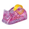 Clear Glitter Tape Holder, Acrylic Desk Tape Dispenser Cute Non-Slip