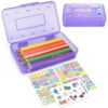 Clear Plastic Hard Pencil box Case with Personalized Sticker for Girl Boy