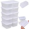 Clear Plastic Shoe Boxes with Lids,6 Quart Waterproof Storage Bins，10pcs