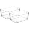 Clear Plastic Storage Bins for Kitchen Organization or Pantry Organizers and Storage, Freezer Fridge Organizer Containers Bin for Organizing Refrigerator Closet Cabinet Organizers