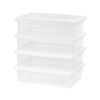 Clear Plastic Underbed Storage Bin with Snap-on Lid, 4 Pack