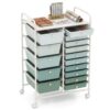 CLEEMAN 15-Drawer Rolling Cart with Removable Drawers