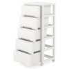 CLEEMAN Plastic 5-Drawer Storage Cabinet with Wheels, Rolling Drawer Cart