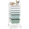 CLEEMAN Rolling Storage Cart with Drawers, 6-Tier Utility Organizer