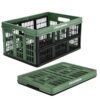 CleverMade Collapsible Utility Crates, 45L Storage Crate, 3 Pack, Forest
