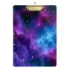 Clipboard,Space Galaxy Acrylic Clipboard A4 Letter Size Board with Low Profile Gold Clip,Clip Boards for Kids Students School Office Supplies 12.5" X 9"