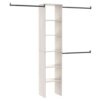 ClosetMaid SuiteSymphony Wood Closet Organizer Kit with Tower, (3) Hang Rods, (5) Shelves (2-Adjustable), Fits Spaces 4-9 ft. Wide, White Timber