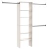 ClosetMaid SuiteSymphony Wood Closet Organizer Kit with Tower, (3) Hang Rods, (5) Shelves (2-Adjustable), Fits Spaces 5-10 ft. Wide, White Timber