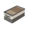 Clothes Organizer Boxes Jeans Pants Sweater Storage Box Cabinets Drawers Divider Storage Basket Wardrobe Underwear Organizer (Gray beige-M)