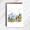 CMATRIX Mountain Hiking Adventure Card Blank Greeting Card Nature Lovers Watercolor Landscape Card Outdoorsy Couple Card